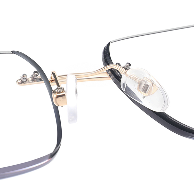 Rimless Metal Photochromic Anti Blue Light Fashion Reading Glasses Men